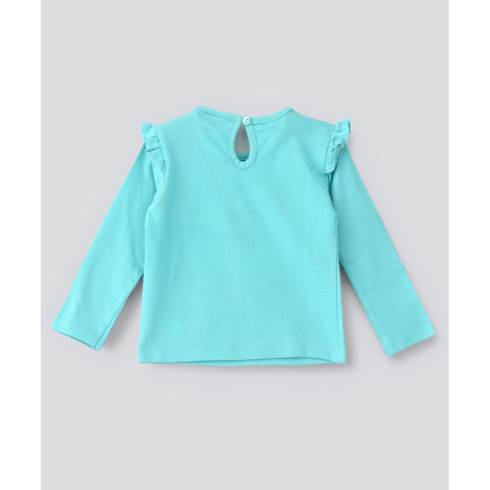 Jelliene Full Sleeves Round Neck T-Shirt - Blue