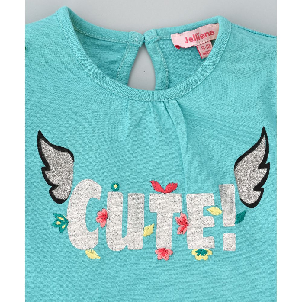 Jelliene Full Sleeves Round Neck T-Shirt - Blue