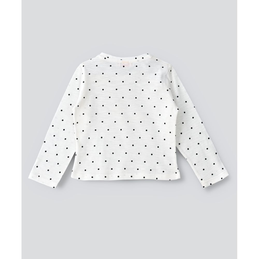 Jelliene Full Sleeves Round Neck T-Shirt - White