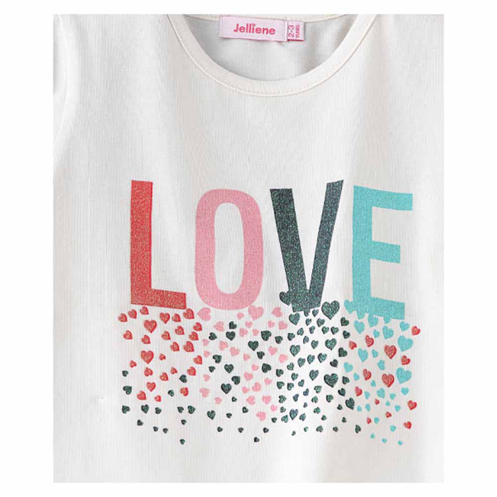 Jelliene Girls Sweat Top with Print - White