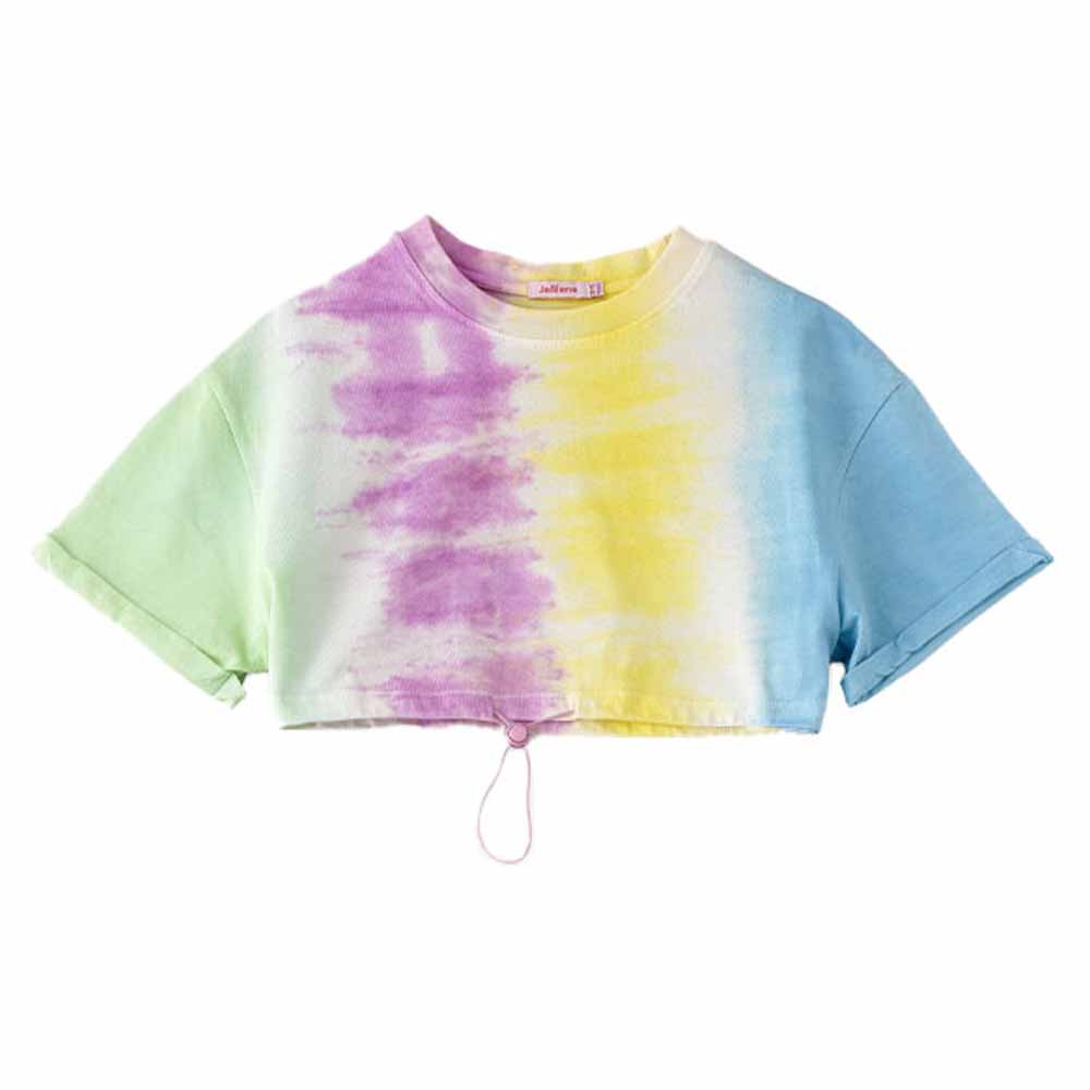 Jelliene Girls' Rainbow Knitted Batwing Top