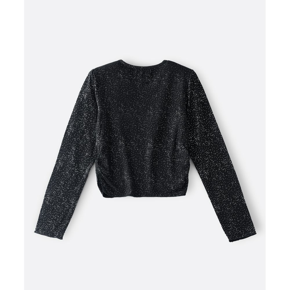Jelliene Knit Top with Glitter Effect - Black
