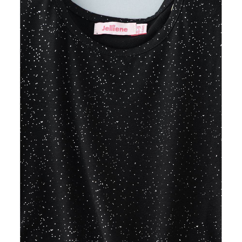 Jelliene Knit Top with Glitter Effect - Black