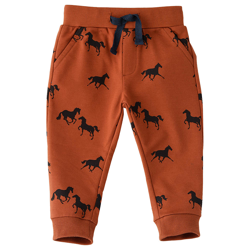 Jam Horse Print Knit Jogger - Brown