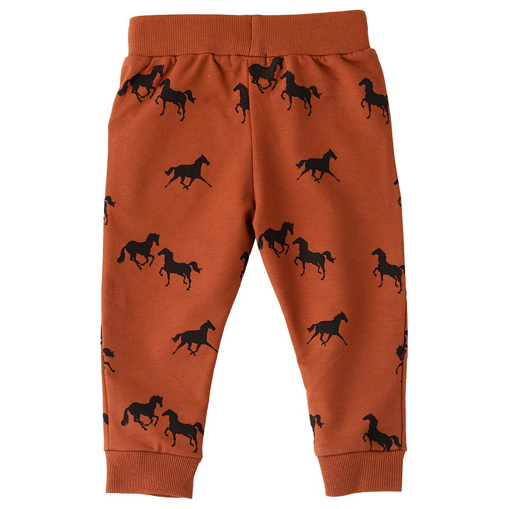 Jam Horse Print Knit Jogger - Brown