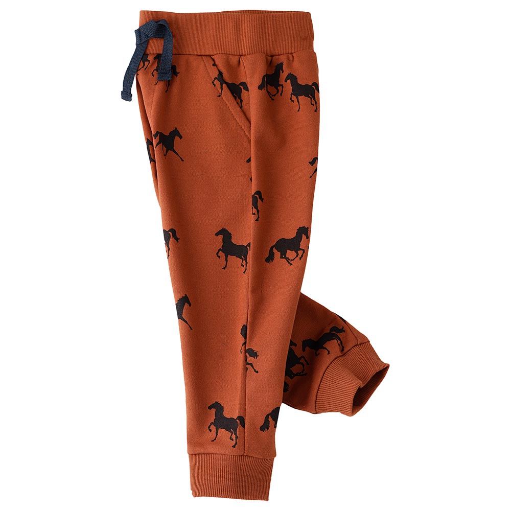 Jam Horse Print Knit Jogger - Brown