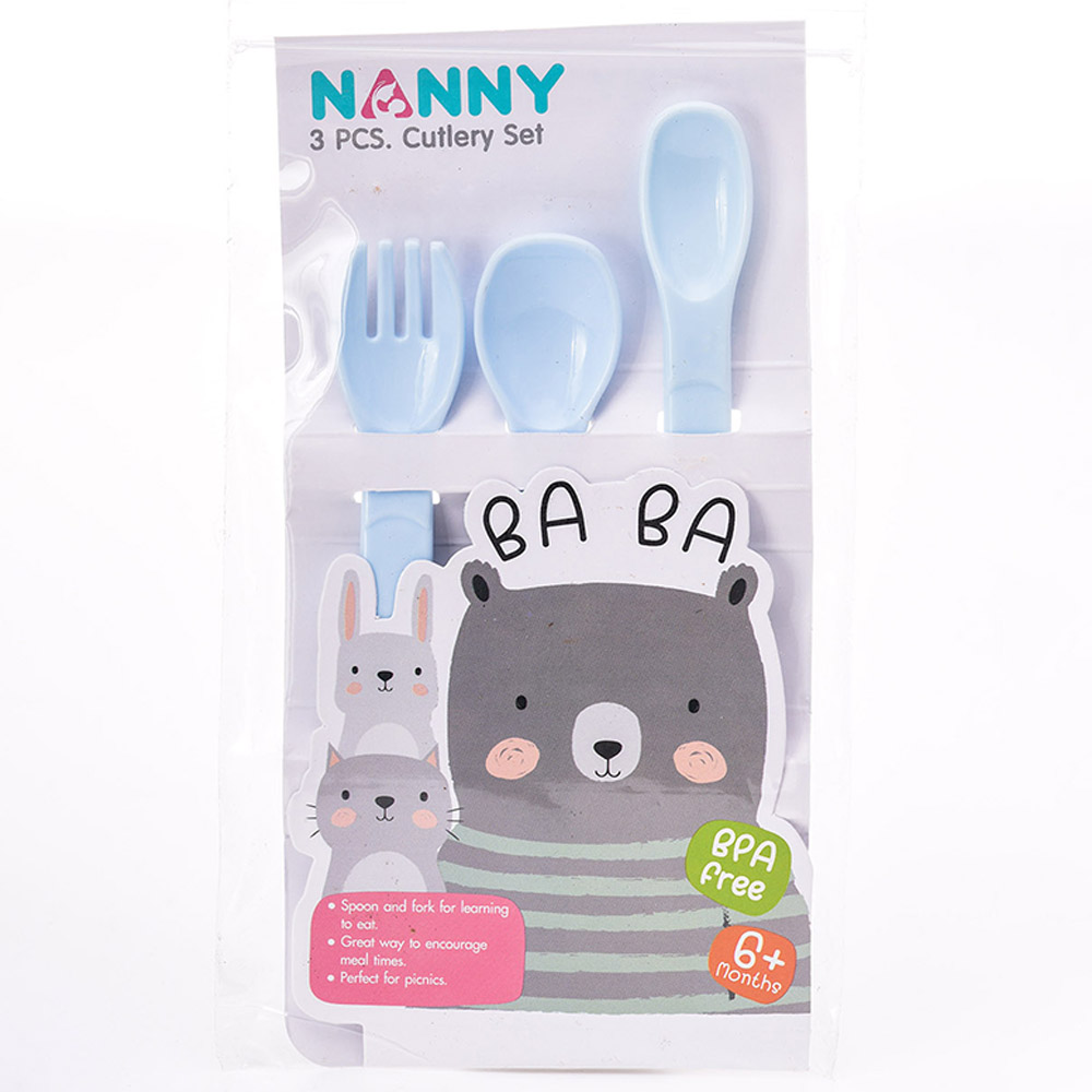 Uniq Kidz Nanny Cutlery Set 3pcs - Blue