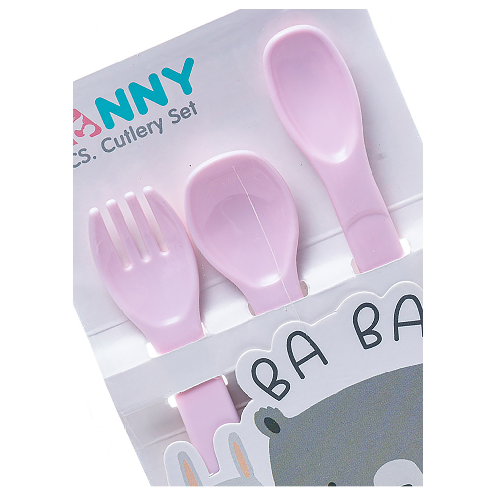 Uniq Kidz Nanny Cutlery Set 3pcs - Pink