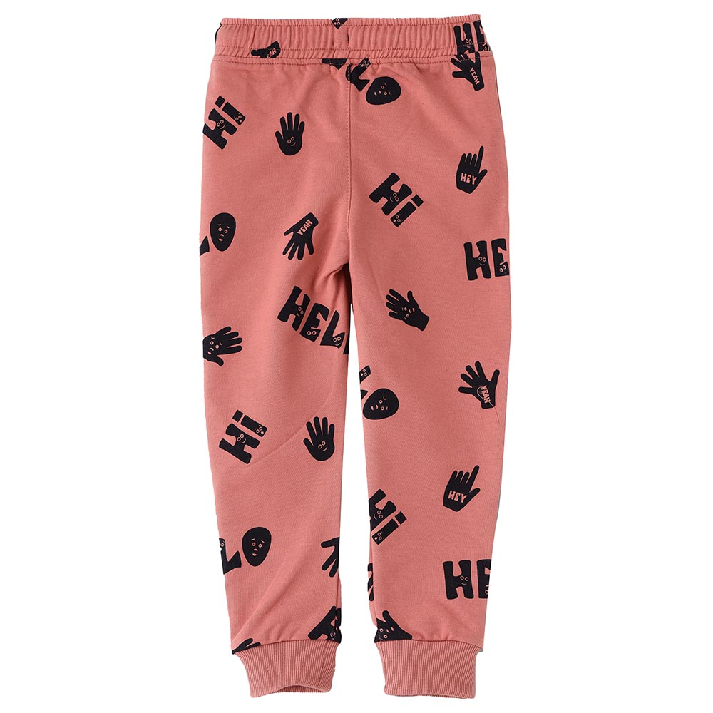 Jam Hello Print Knit Jogger - Coral
