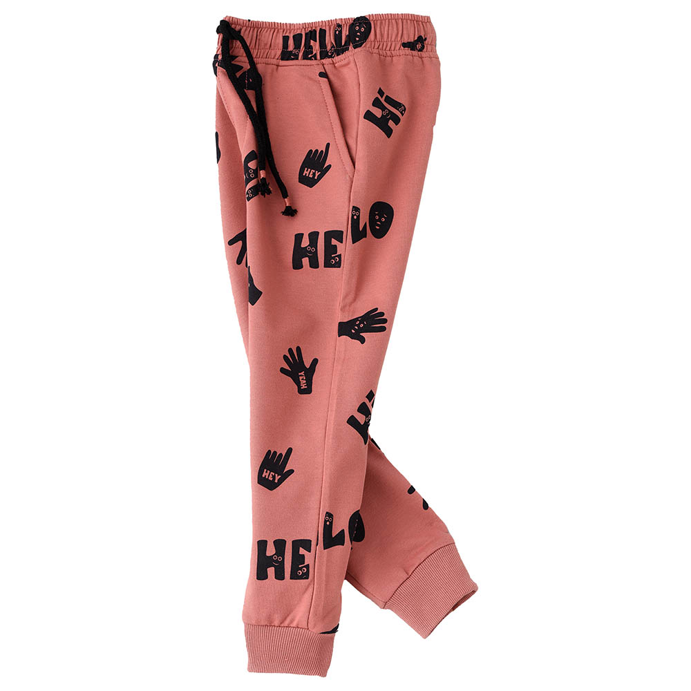 Jam Hello Print Knit Jogger - Coral