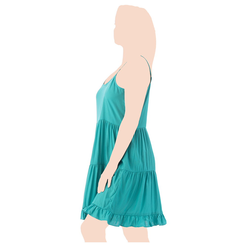 Lacy Dreams - Solid Slip Beach Dress - Teal 
