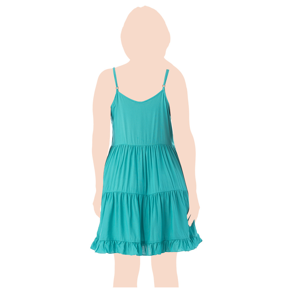 Lacy Dreams - Solid Slip Beach Dress - Teal 