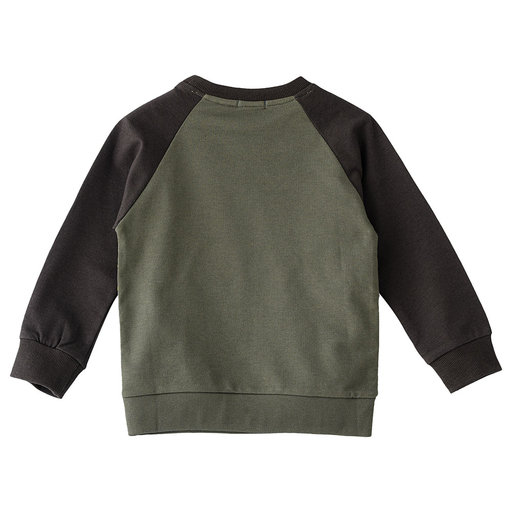 Jam Printed Knit Long Sleeves Sweat Shirt Olive - Green