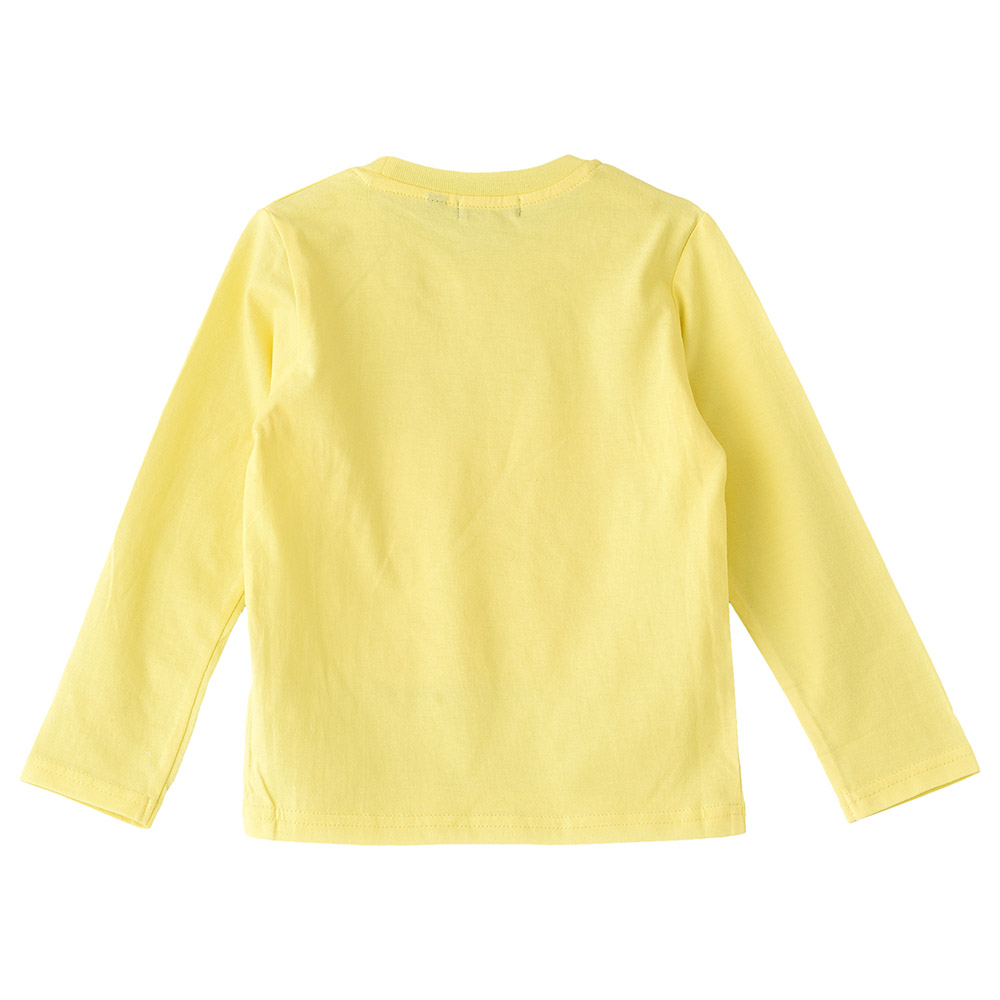 Jam Printed Knit Long Sleeves Sweat Shirt - Yellow