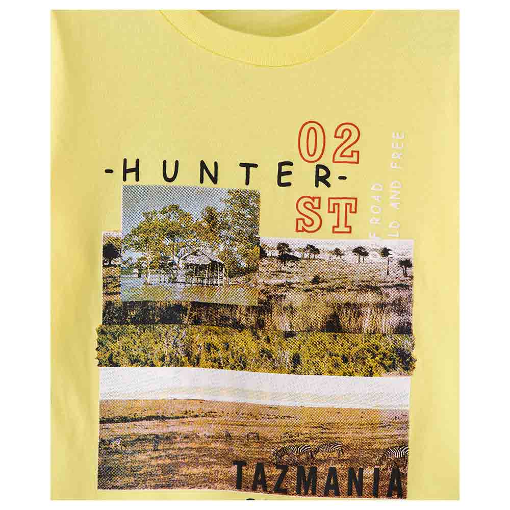Jam Printed Knit Long Sleeves Sweat Shirt - Yellow