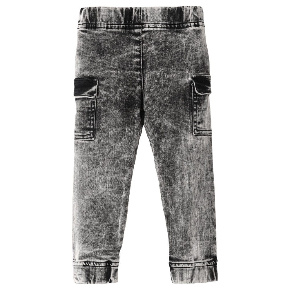 Jelliene Denim Pants with Drawcord at Waist - Black