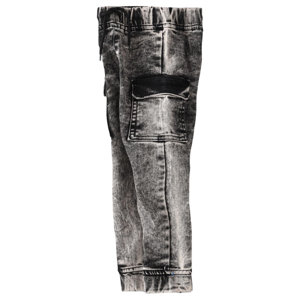 Jelliene Denim Pants with Drawcord at Waist - Black