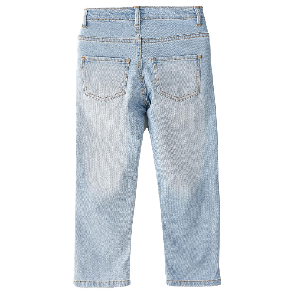 Jelliene Woven Denim Pants with Ripping at Front - Blue