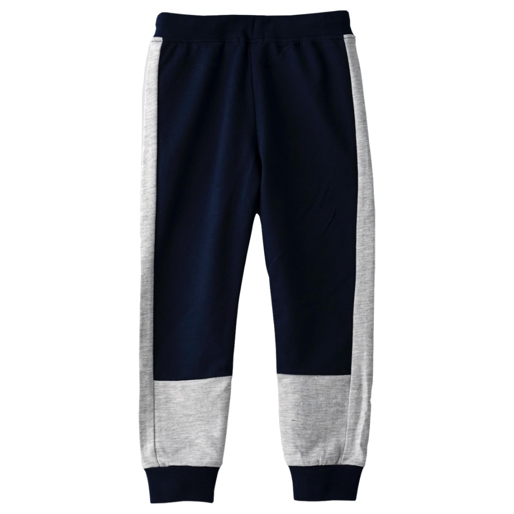 Jam Knit Joggers with Contrast Panel at Bottom - Black