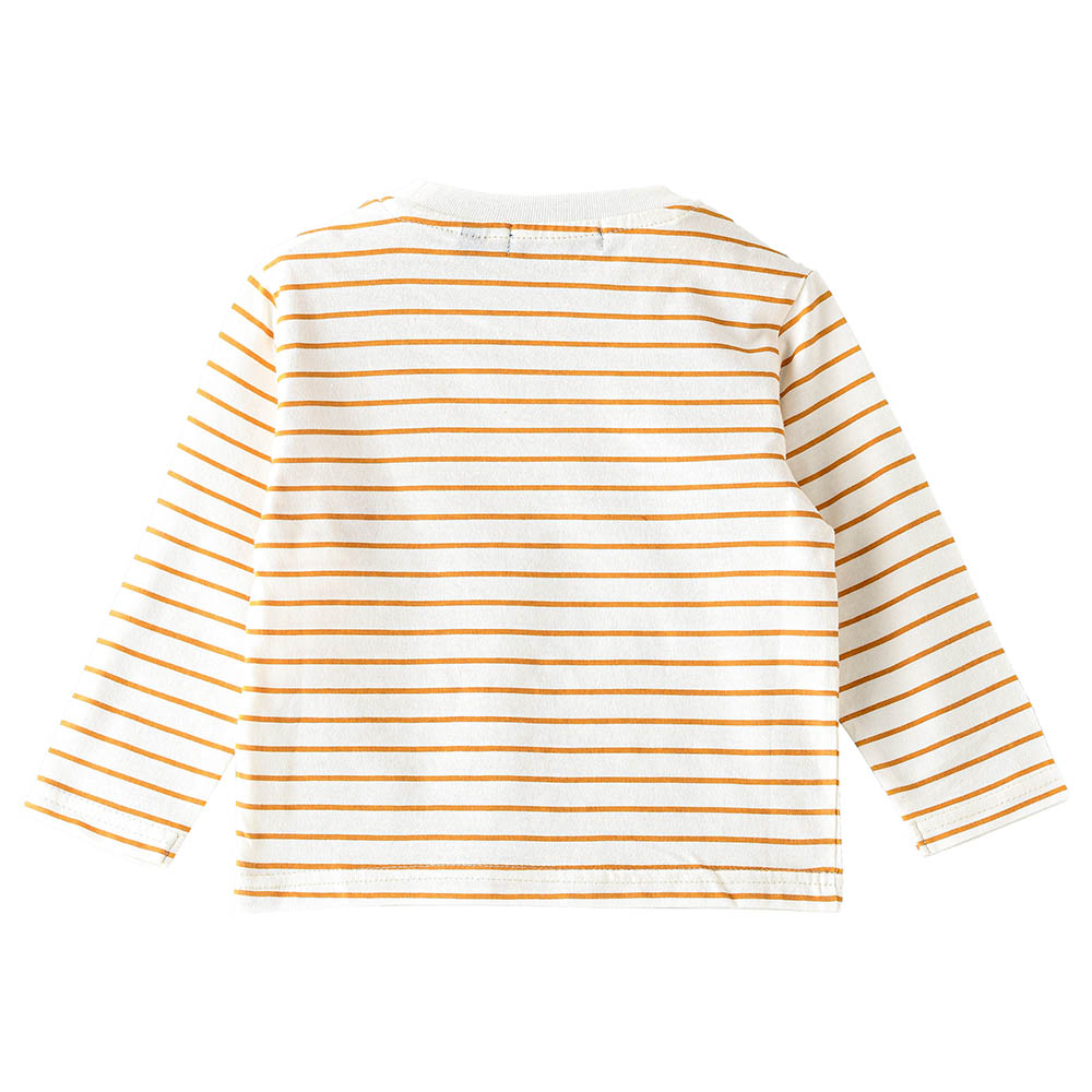 Jam Stripes Knit Top with Small Pocket - Yellow
