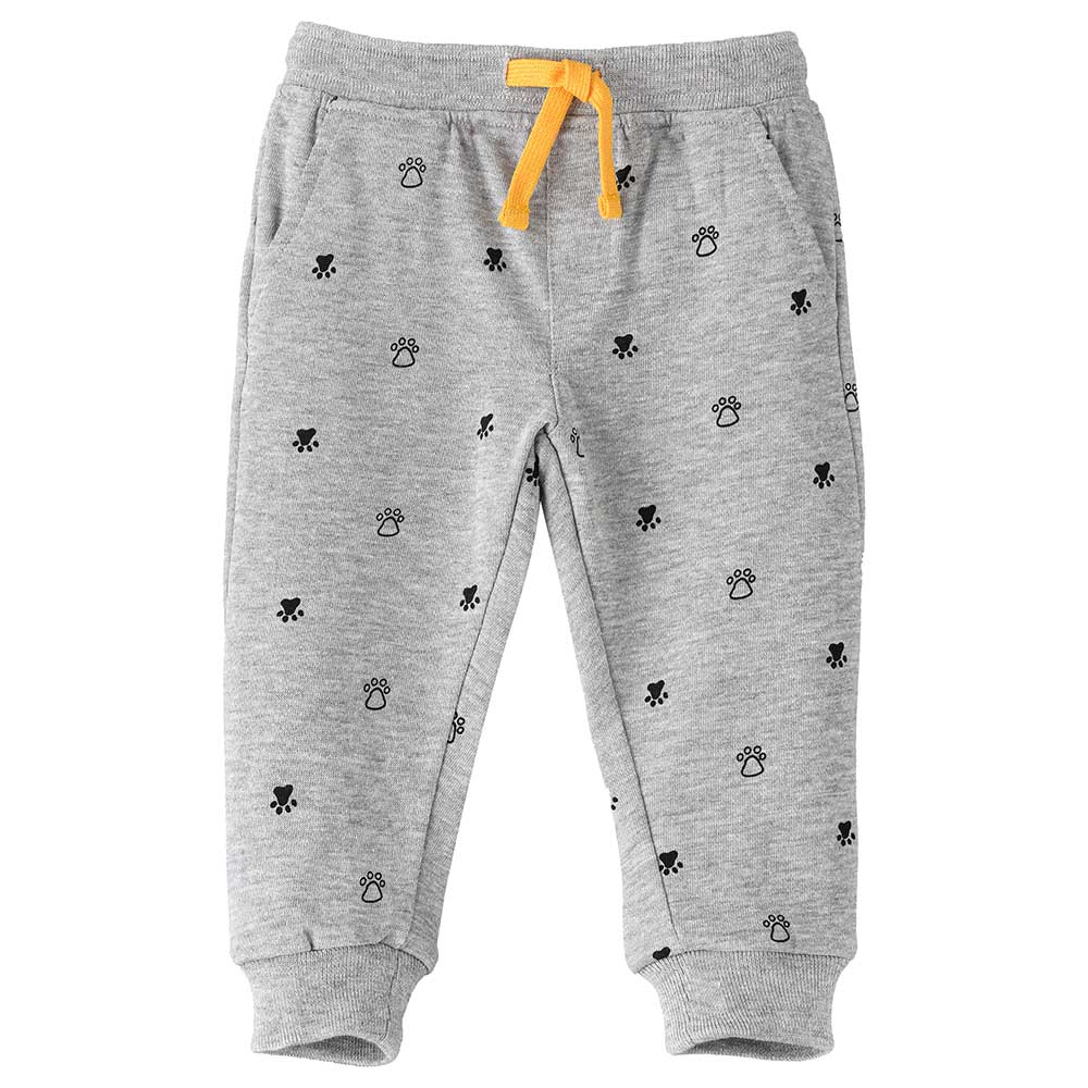 Jam Paw Printed All-Over Print Knit Jogger - Grey