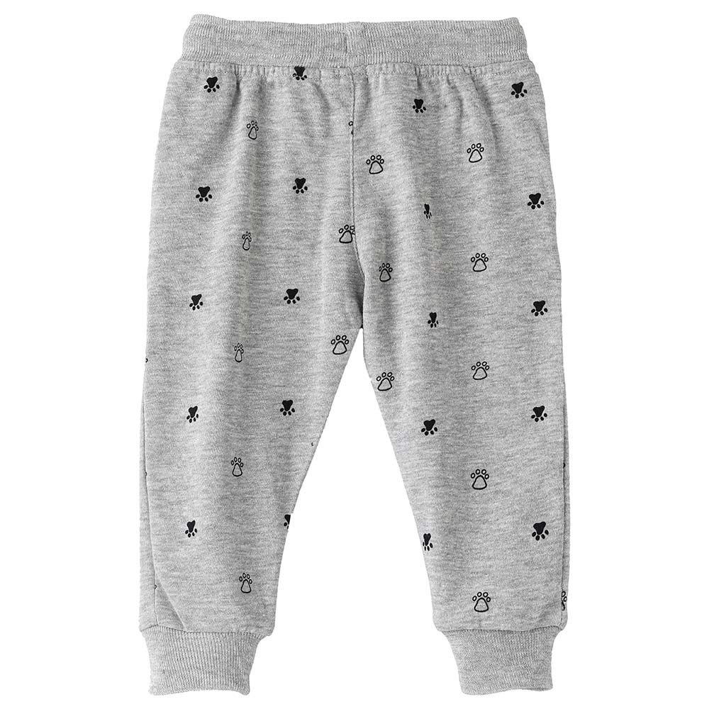 Jam Paw Printed All-Over Print Knit Jogger - Grey