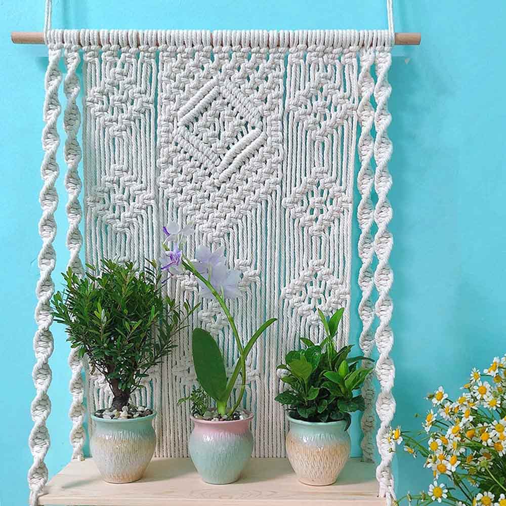 Cherrypick - Macrame Boho Wall Hanging Shelf - Brown