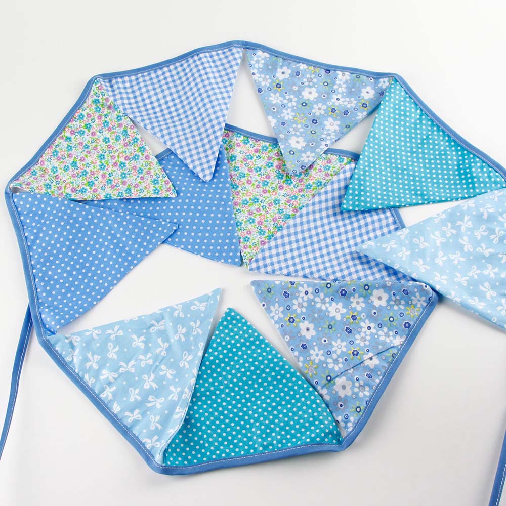 Cherrypick - Handcrafted Bunting Banner Blue Flag - Blue
