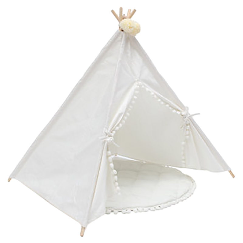 Cherrypick - Pet Teepee House With Mattress - White
