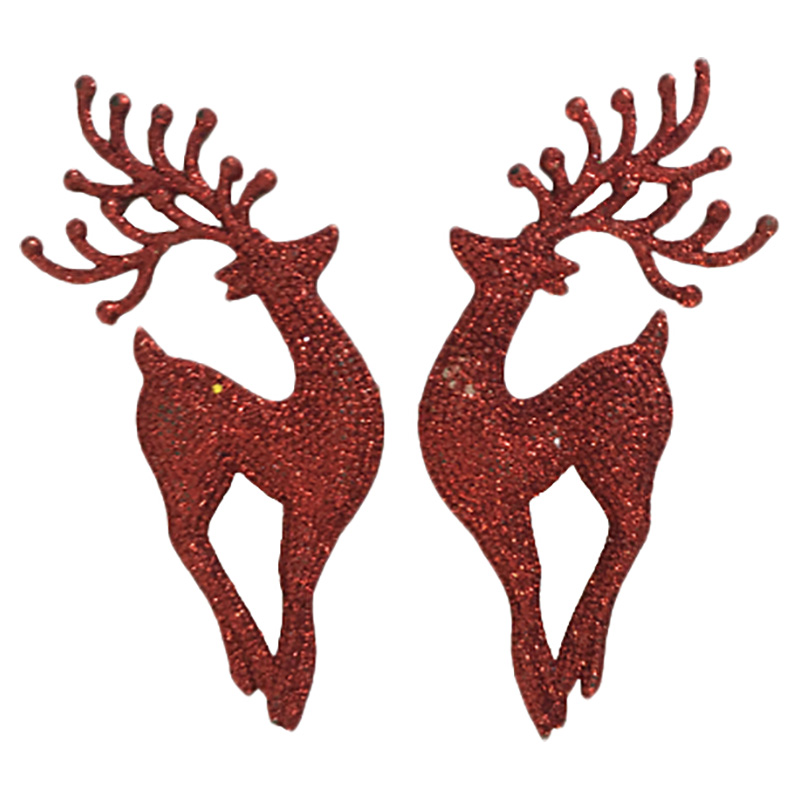Merry Christmas - Glitter Deer Hanging Decor - Pack of 2