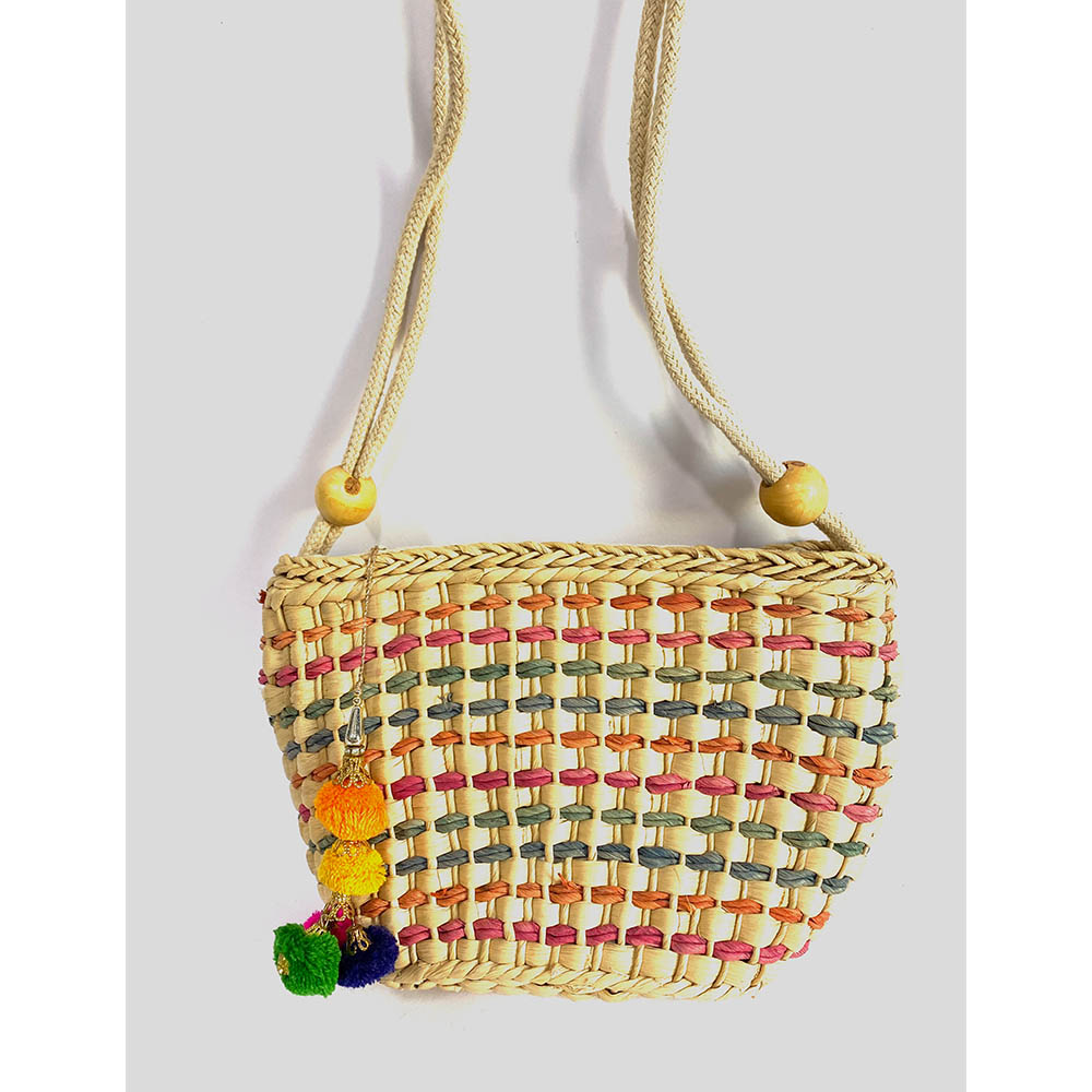 Kaf Craft - Jute Cross Body Bag - Beige