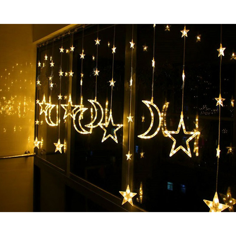 Kaf Craft - Ramadan Light - Eid Moon & Star Light String Decoration