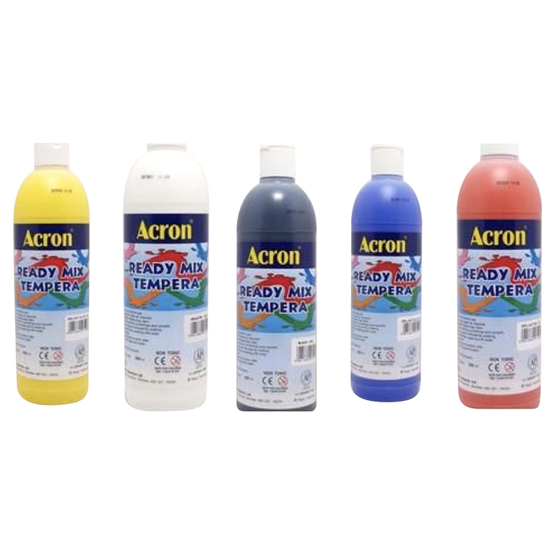 Acron - Ready Mix Tempera Five Primary Color Set 5X500 Gm