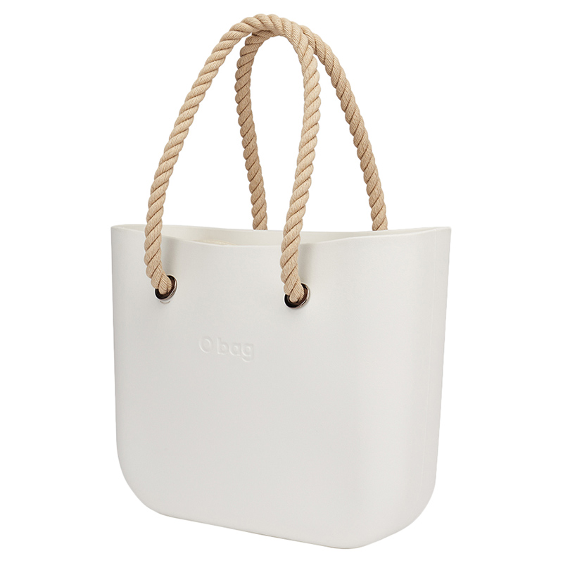O Bag - Classic with Rope Sand Handles Handbag - Latte