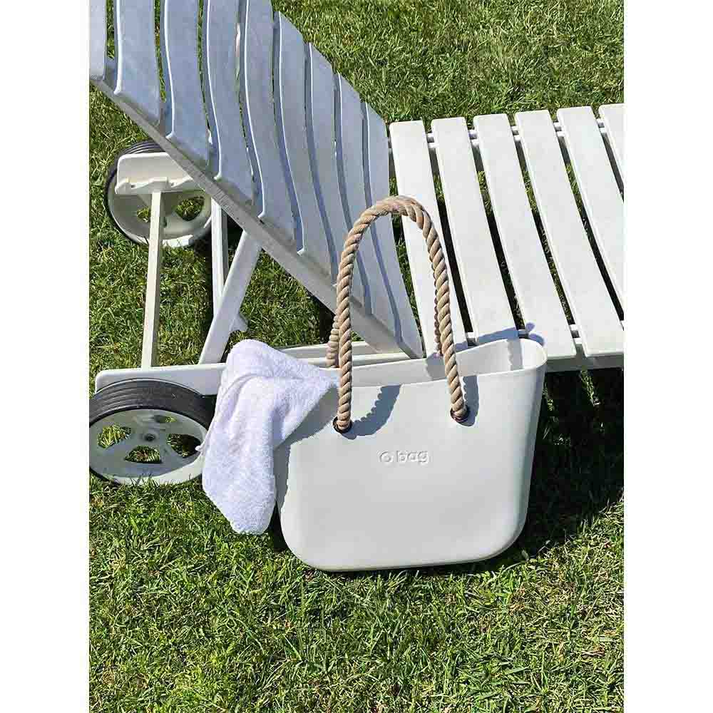 O Bag - Classic with Rope Sand Handles Handbag - Latte