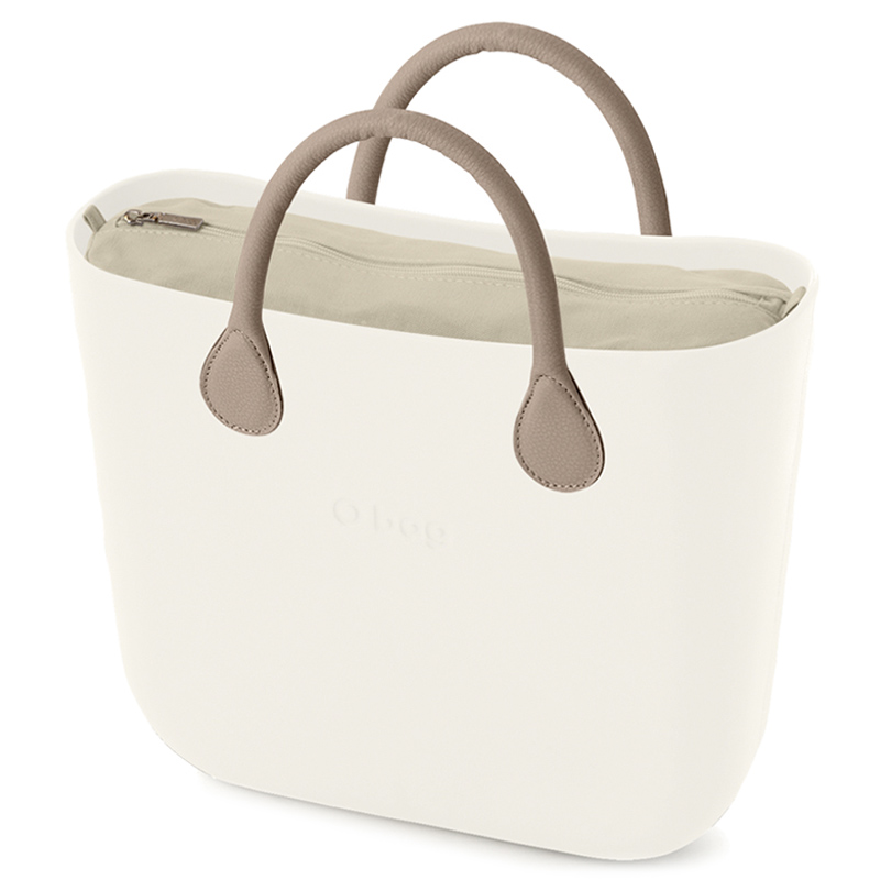 O Bag - Mini with Eco Leather Handles Handbag - Milk