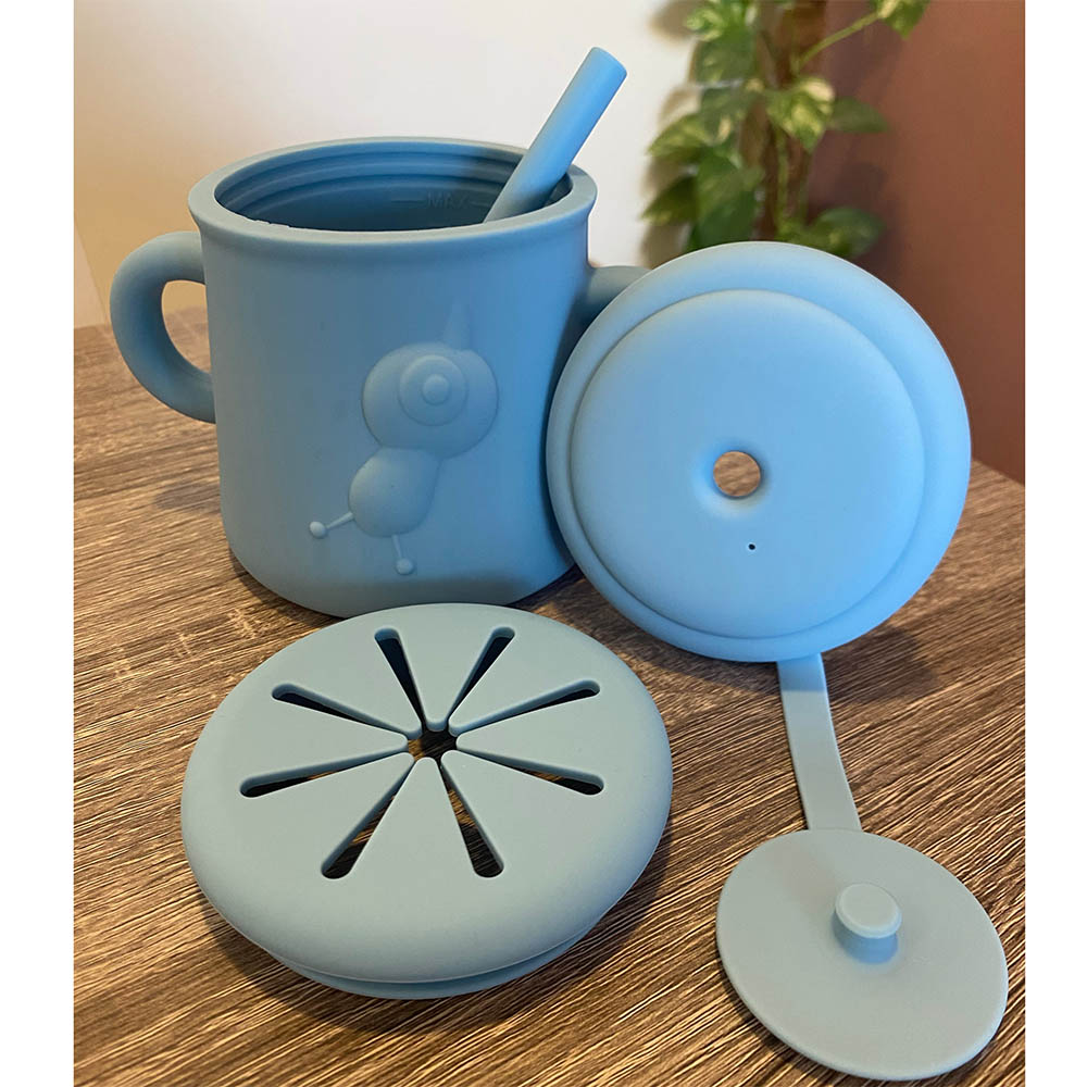 Myna Box - Snail Silicone 2-In-1 Sippy Cup - Blue