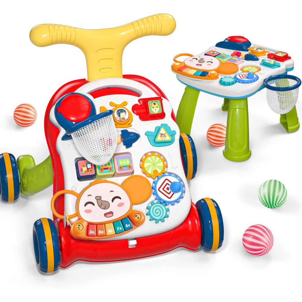 Little Angel - Learning Baby Walker with Ride-On & Push Walker 5-in-1 - Red