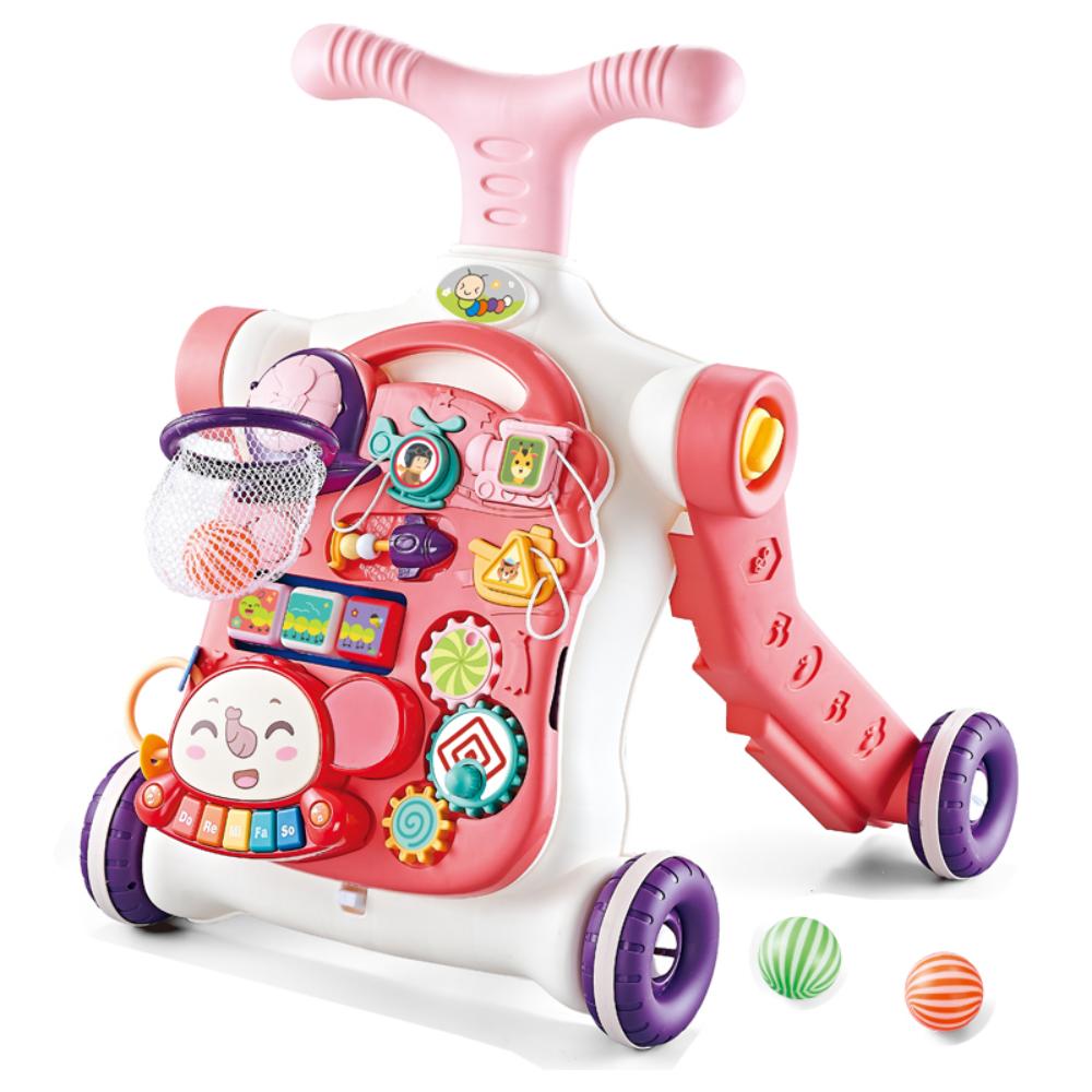 Little Angel - Learning Baby Walker with Ride-On & Push Walker 5-in-1 - Pink