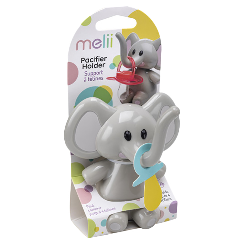 Melii - Elephant Pacifier Holder with Grey Ears