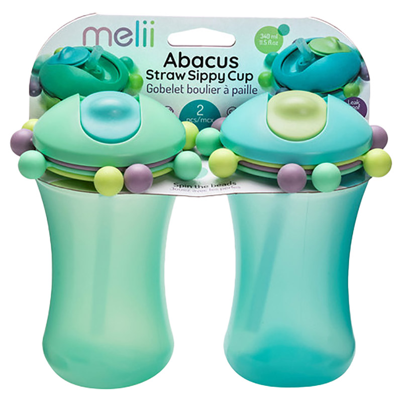 Melii - Abacus Sippy Cup - Mint & Turquoise - Pack of 2 - 340ml