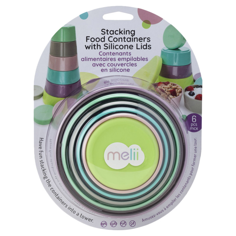 Melii Stacking & Nesting Containers with Silicone Lids - 6pcs