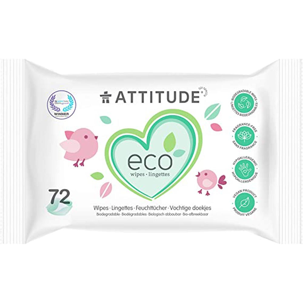 Attitude - Eco-Baby Natural Wipes 72 Wipes