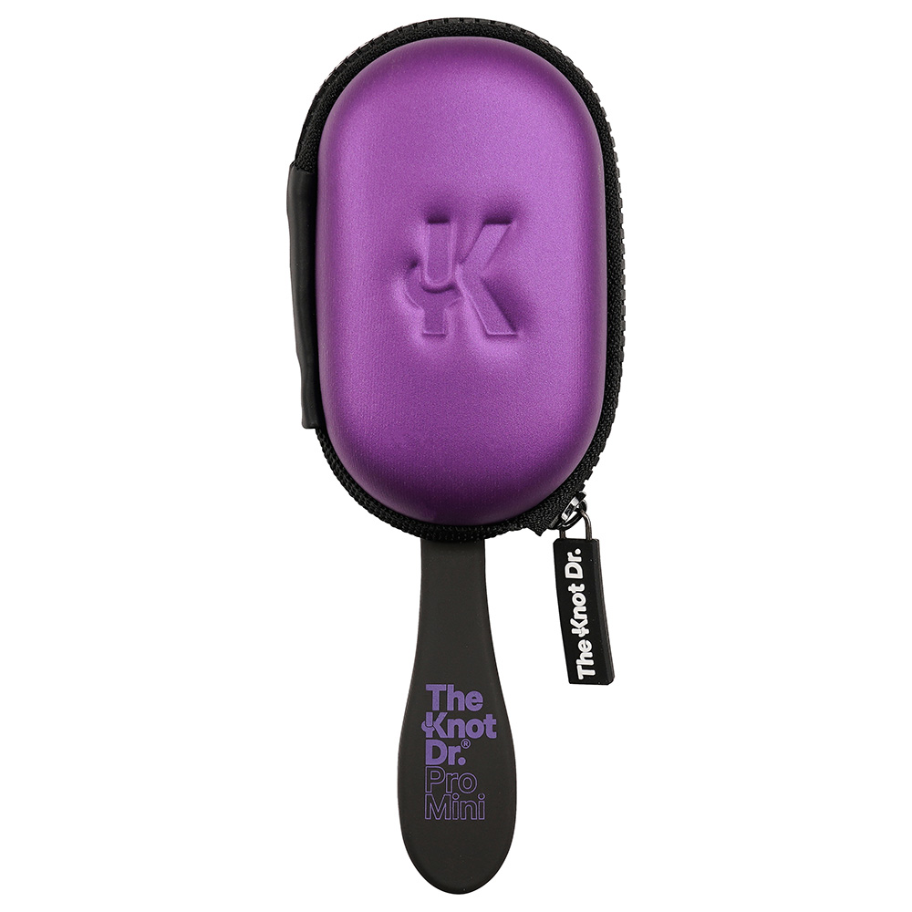 Knot Dr. - Pro Mini Hair Brush with Head Case - Periwinkle