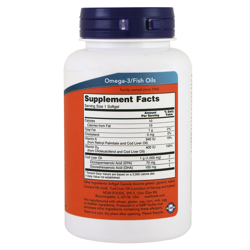 NOW - Cod Liver Oil Extra Strength 1000 mg 90 Softgels