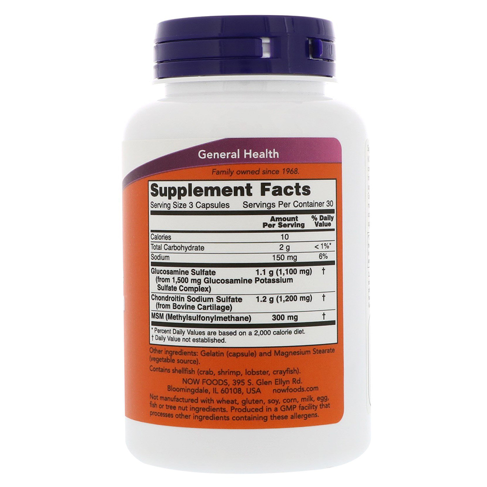 NOW - Glucosamine & Chondroitin with MSM 90 Capsules