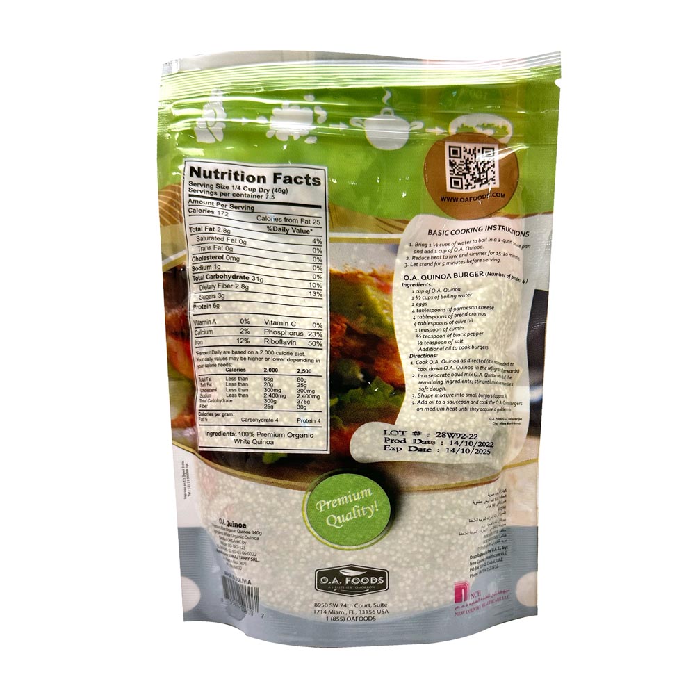 O.A.Quinoa - Organic Premium White Quinoa 340g