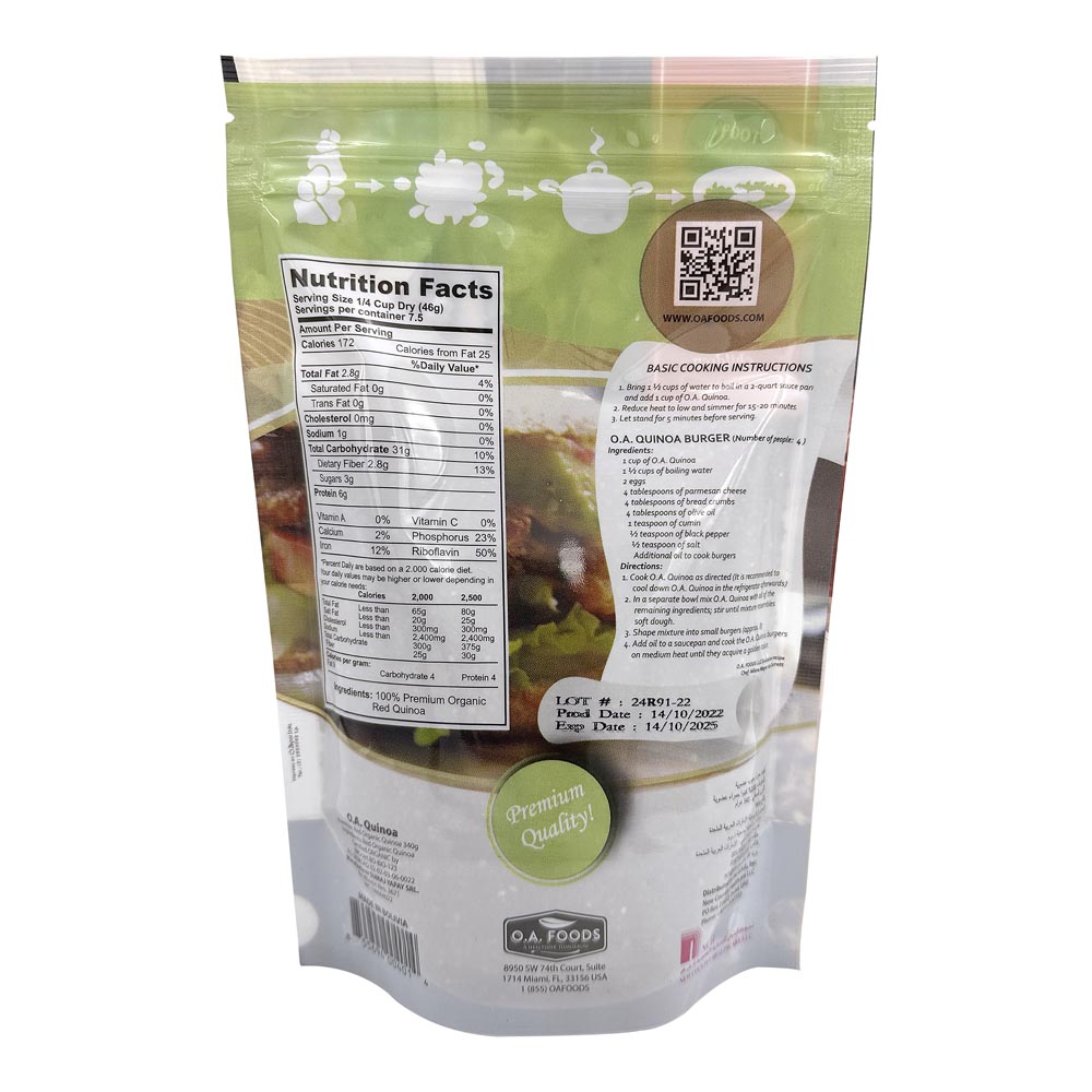 O.A.Quinoa - Organic Premium Red Quinoa 340g