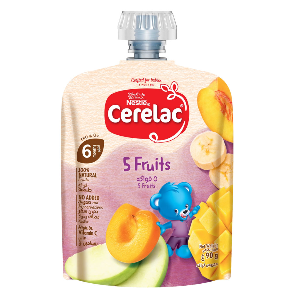 Nestle CERELAC - 5 Fruits Puree Pouch 90g