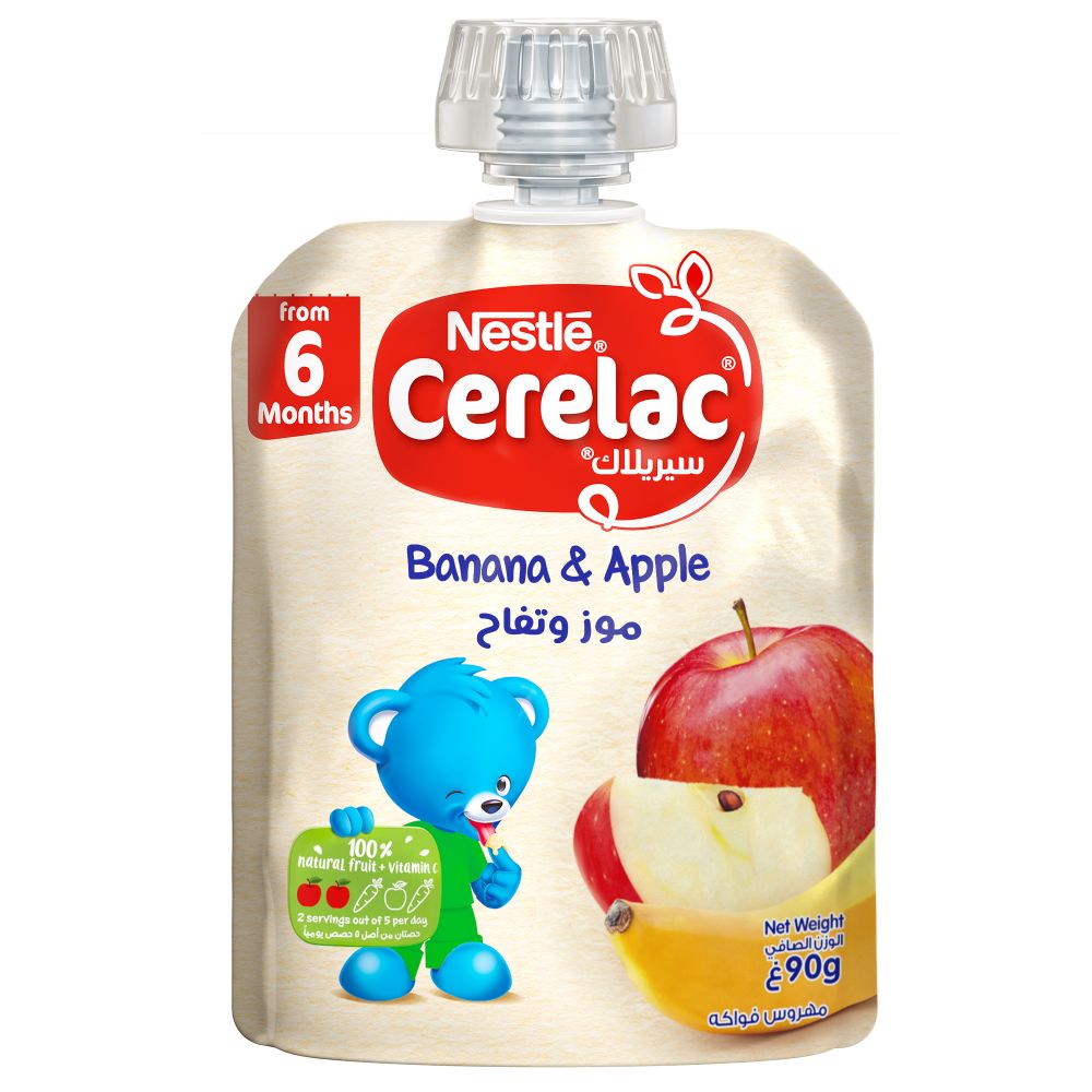 Nestle CERELAC - Banana & Apple Puree Pouch 90g